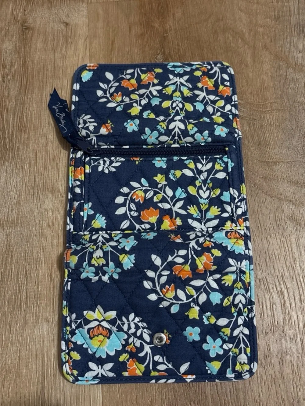 Vintage Vera Bradley Navy Floral Quilted Wallet